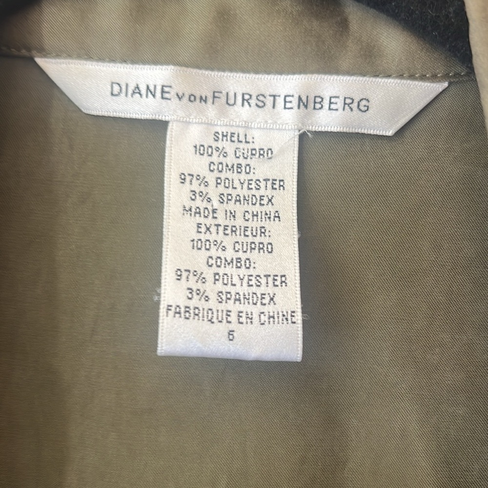 Diane Von Furstenberg green cupro blazer size 6 - Picture 3 of 7